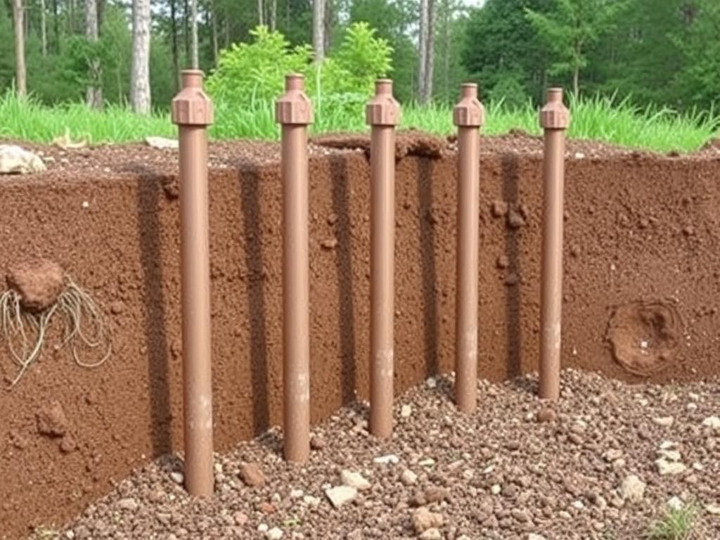 Screw piles for foundationфото