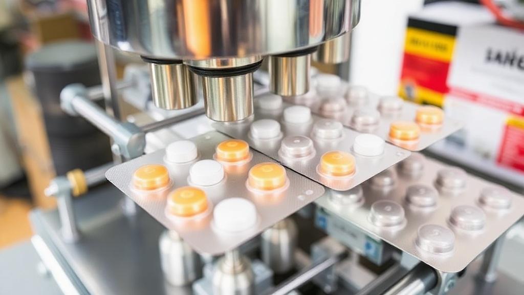 Blister packaging machine for tablets.фото